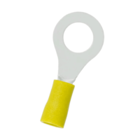 Terminal tipo ojal con agujero de 1/2"", color amarillo, 100 unid.