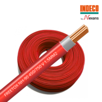 Rollo de cable libre de halógeno NH-90 INDECO 1.5MM2 color rojo, 100 metros