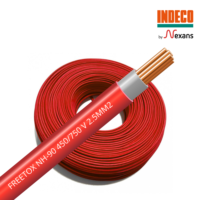 Rollo de cable libre de halógeno NH-90 INDECO 2.5MM2 color rojo, 100 metros