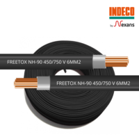 Rollo de cable libre de halógeno NH-90 INDECO 6MM2 color negro, 100 metros